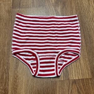 Hanna Andersson Red White Striped Bloomer Diaper Cover Holiday Pajamas Size 6-8